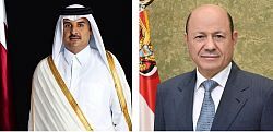 رئيس مجلس القيادة يهنىء امير قطر بذكرى توليه مقاليد الحكم