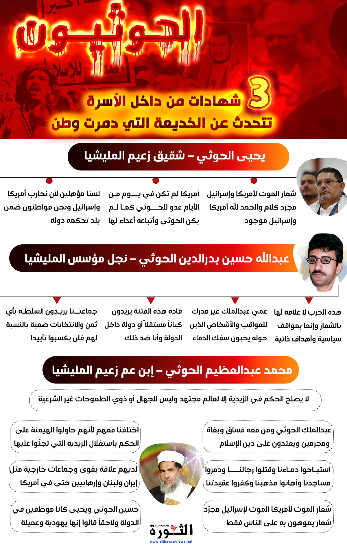 الحوثيون .. 3 شهادات من داخل الأسرة تتحدث عن الخديعة التي دمرت وطن