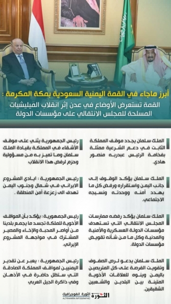 أبرز ماجاء في القمة اليمنية السعودية في مكة المكرمة  أبرز ماجاء في القمة اليمنية السعودية في مكة المكرمة