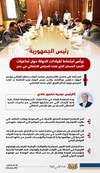 رئيس الجمهورية يرأس اجتماعاً لقيادات الدولة رئيس الجمهورية يرأس اجتماعاً لقيادات الدولة